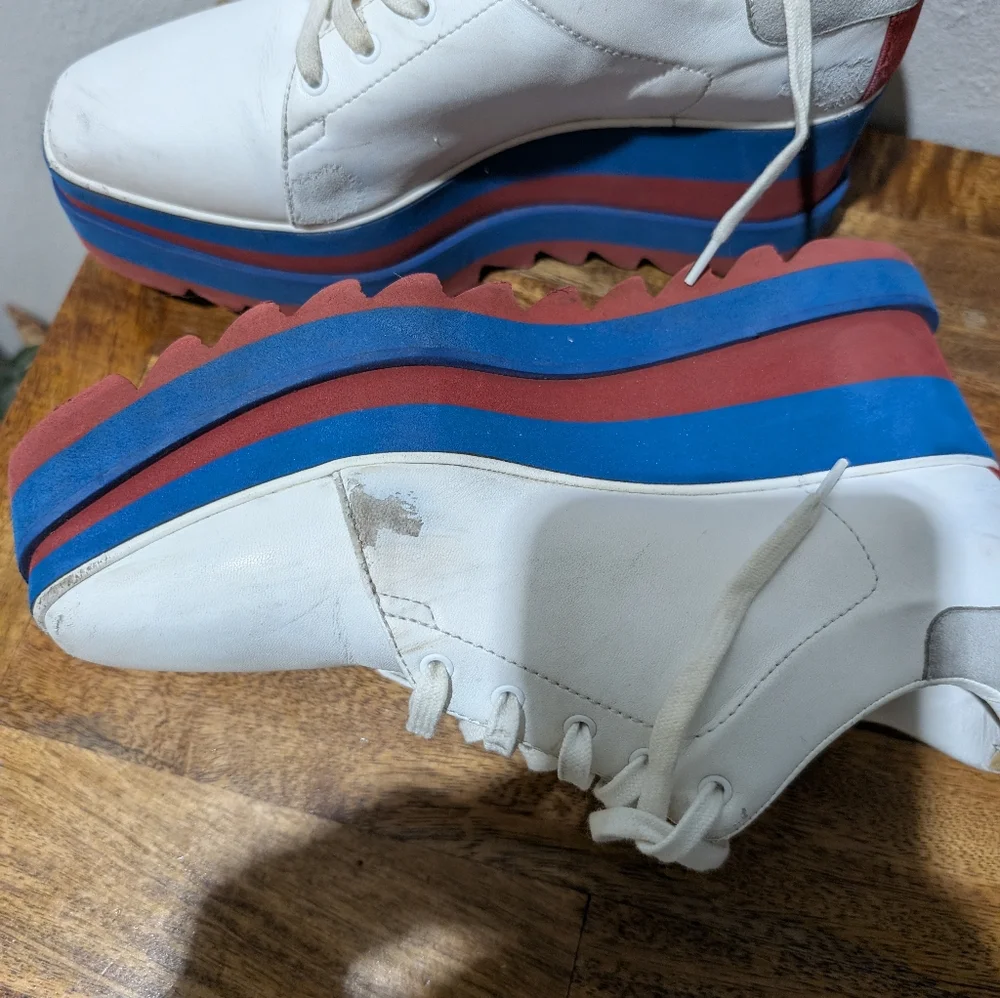 Stella McCartney Elyse Platform sneakers‎ red white and blue Women's Size 36.5